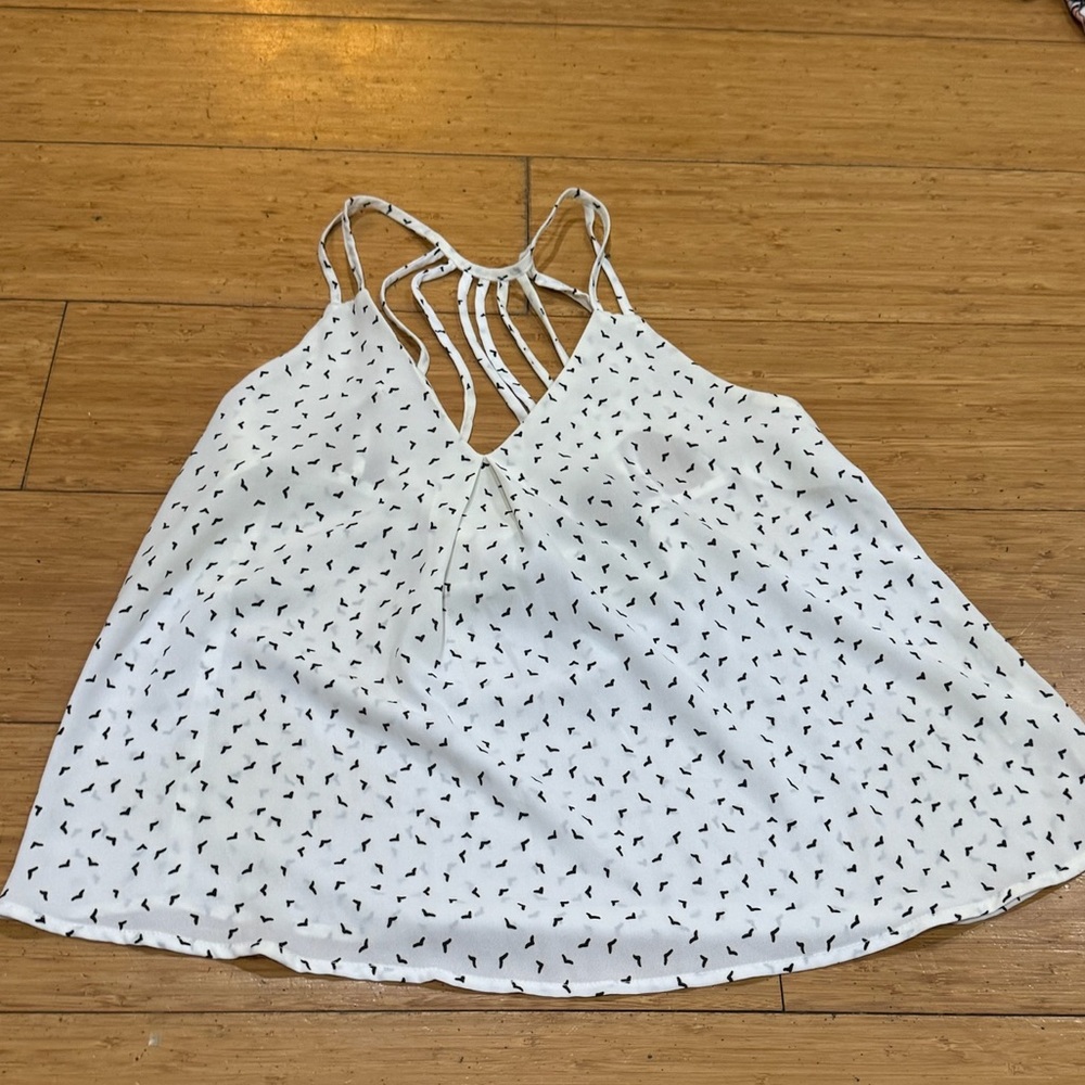 White Patterned Tank Top